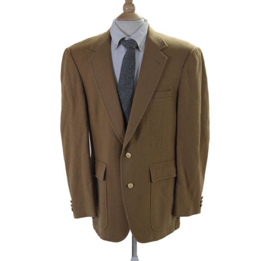 Hardwick Clothes Darted Collar Button Long Sleeve Blazer Coat Brown Size EUR 41